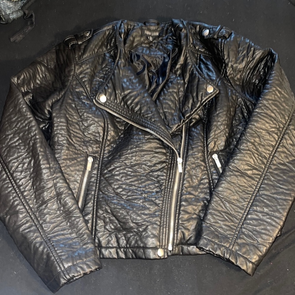 New Look XL black leather jacket. Like new